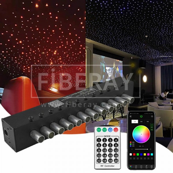 9w 12 Göz RGB Işık Fiber Optik Meteor Tavan Yıldız Kayar Modülü / App Kontrollü FL130912 Fiberay